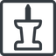 Line, down, normal, square, thumbtack, pin, unpin icon