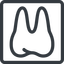 Line, down, normal, solid, square, cog, medical, health, care, medic, clinical, tooth, molar, dental, dentist, stomatology, teeth icon