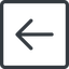 Line, left, square, arrow, direction, arrow-simple icon