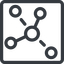 Line, left, normal, square, network, chart, association, affiliate, associate icon