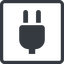Line, left, normal, square, electricity, plug, charge, charger, electric, plug-solid, electrics, electrical icon
