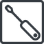 Line, left, normal, square, tool, mechanics, mechanical, repair, screwdriver, screw icon