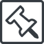 Line, left, normal, square, thumbtack, pin, unpin, thumbtack-alt icon