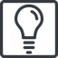 Line, up, normal, square, horizontal, mirror, light, bulb, brainstorming, creativity, idea, tip, lamp icon