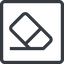 Line, normal, square, horizontal, mirror, remove, eraser, erase, rubber, eraser-alt icon