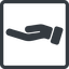 Line, up, normal, square, horizontal, mirror, healthcare, help, care, gift, hand, giving, giving-hand, love, give, giving-hand-solid icon
