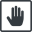 Line, up, normal, solid, square, horizontal, mirror, hand, stop, fingers, hand-solid icon