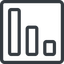 Line, normal, square, horizontal, mirror, statistics, antenna, mobile, signal, bars, level, strength, wifi icon