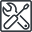 Line, up, normal, square, horizontal, mirror, building, spanner, wrench, tool, screwdrive, construction, fix, tools icon