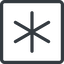 Line, up, normal, square, star, asterisk icon