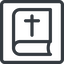 Line, normal, square, book, bible, holy, christian icon