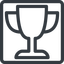 Line, normal, square, cup, victory, winner, prize, win, match, trophy, game, tournament icon