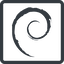 Line, normal, square, open, source, os, distribution, linux, debian icon