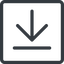 Line, up, normal, square, download, downloaded, downloading icon