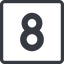 Line, normal, square, number, font, digit, 8, eight icon