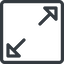 Line, up, square, arrow, video, expand, fullscreen, full, screen icon
