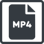 Line, normal, square, video, file, film, movie, motion, mp4, mpeg-4, mpeg4, h.264, codec, avi, cinema, file-mp4-solid icon