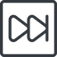 Line, up, normal, square, video, play, forward, backward, mp3, player, fast, pause, forward-fast icon