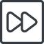 Line, up, normal, square, video, play, forward, backward, mp3, player, pause icon
