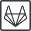 Line, normal, square, brand, social, network, brands, repo, gitlab, gitlab-alt, wolf icon