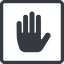 Line, up, normal, solid, square, hand, stop, fingers, hand-solid icon