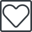 Line, normal, square, heart, valentine, healthcare, health, <3 icon