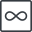 Line, normal, square, symbol, math, mathematics, mathematical, infinity, always, infinite, maths, loop icon