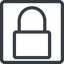 Line, normal, square, secure, safe, padlock, locked, lock icon
