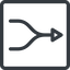 Line, up, normal, square, arrow, merge, path, join, merged icon