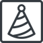 Line, normal, square, new, party, birthday, hat, new-year, year, party-hat icon