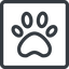 Line, up, normal, square, animal, cat, paw, dog, bear icon