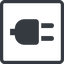 Line, up, normal, square, electricity, plug, charge, charger, electric, plug-solid, electrics, electrical icon