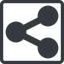 Line, up, normal, square, social, network, link, share, sharing, share-solid icon