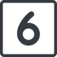 Line, normal, square, number, font, digit, 6, six, 9, nine icon