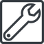 Line, up, normal, square, spanner, wrench, tool, mechanics, mechanical, repair icon