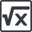 Line, normal, solid, square, root, formula, equation, math, mathematics, square-root-solid, square-root, mathematical, maths icon