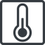 Line, normal, square, temperature, thermometer, cold, heat icon