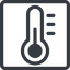 Line, normal, square, temperature, thermometer, cold, heat, hot icon