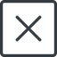 Line, normal, square, times, cross, error, not, remove, no, delete, x, math, mathematics, mathematical, maths icon