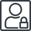 Line, normal, square, user, man, woman, person, secure, safe, padlock, locked, lock, user-lock icon