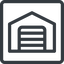 Line, normal, square, car, storage, repository, amazon, parking, distribution, warehouse, hangar, logistics, inventory, depot, storehouse, stockroom, garage, carport icon