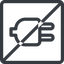 Line, down, normal, square, horizontal, mirror, prohibited, electricity, plug, charge, charger, electric, electrics, electrical icon