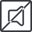 Line, down, normal, square, horizontal, mirror, prohibited, speaker, volume, mute, unmute, music, sound, loudspeaker icon
