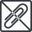Line, down, normal, square, prohibited, paper, clip, attachment, paper-clip icon