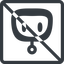 Line, down, normal, square, rounded, robot, robotics, face, prohibited, robot-rounded icon
