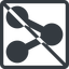 Line, down, normal, square, social, network, prohibited, link, share, sharing, share-solid icon
