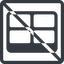 Line, down, normal, square, prohibited, cell, table, data, grid, row, columns, spreadsheet icon