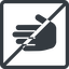 Line, left, normal, solid, square, prohibited, hand, stop, fingers, hand-solid icon