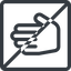 Line, left, normal, solid, square, prohibited, hand, stop, fingers icon