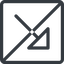 Line, right, square, arrow, prohibited, link, url, href, corner, arrow-corner icon